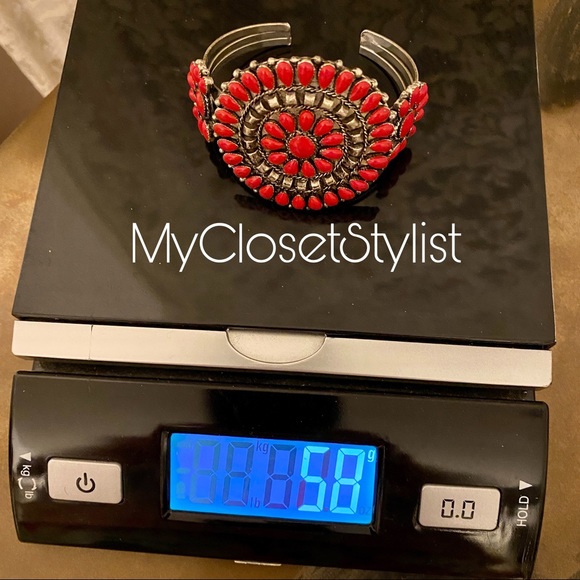 FREE PEOPLE Coral Cluster Cuff Statement Bracelet! - Picture 7 of 7